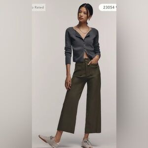 Anthropologie Olive Wide Leg Pants